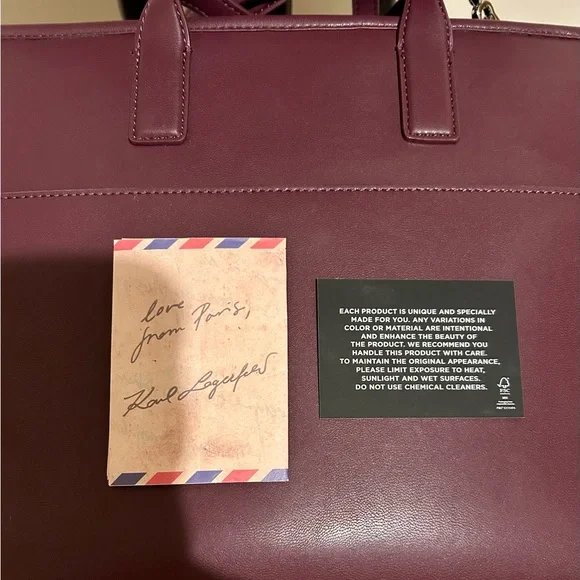 Karl Lagerfeld Burgundy Tote Bag - Picture 8 of 8
